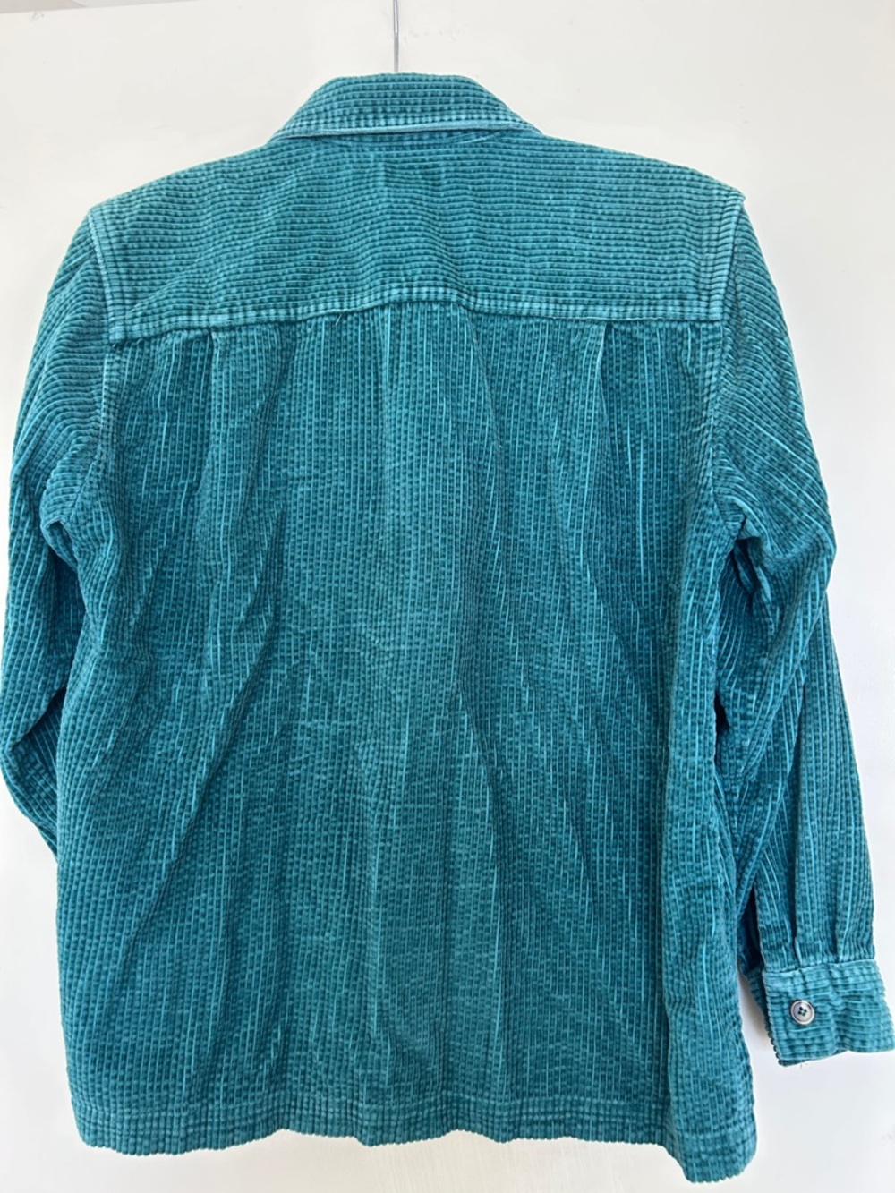 Vintage LL Bean Teal Corduroy Button Down Shirt - Picture 3 of 5